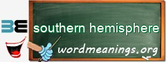 WordMeaning blackboard for southern hemisphere